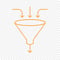 Funnel With Arrows in Orange Line Art