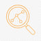 Magnifying Glass with Node Connections in Orange