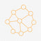 Network Graph Icon with Orange Nodes
