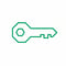 Quantum Key Icon in Emerald Green on White Background