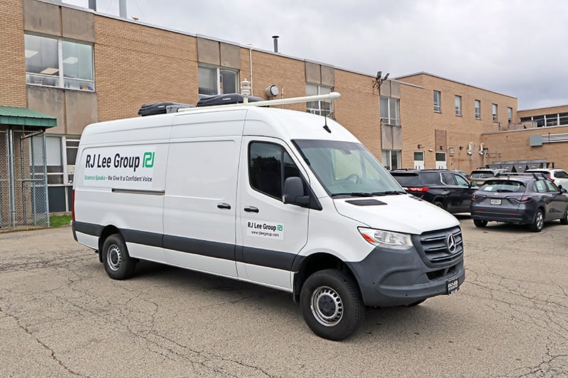 Mobile testing laboratory outside of a commercial facility